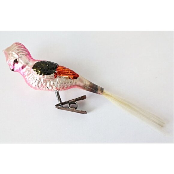 Antique Mercury Glass Bird Clip On Parrot Ornament  Christmas Ornament 1900's - Picture 4 of 5